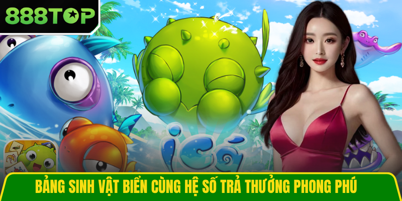 Bảng sinh vật biển cùng hệ số trả thưởng phong phú
